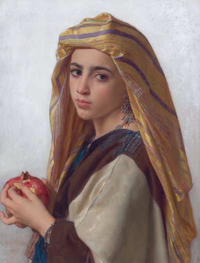 Girl with a pomegranate von William Adolphe Bouguereau als Kunstdruck auf Leinwand