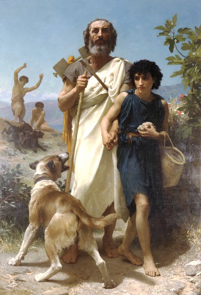 Homer and his Guide von William Adolphe Bouguereau als Kunstdruck auf Leinwand