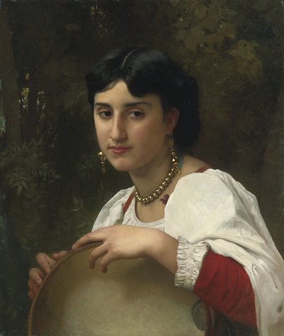 Italienne au tambourin von William Adolphe Bouguereau als Kunstdruck auf Leinwand