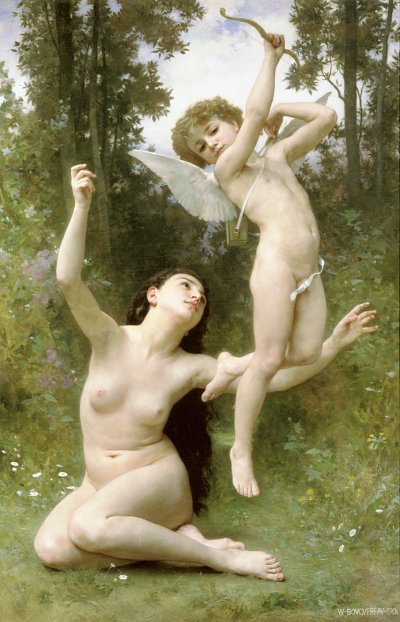 L Amour s envole von William Adolphe Bouguereau als Kunstdruck auf Leinwand