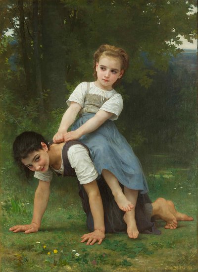 La Bourrique von William Adolphe Bouguereau als Kunstdruck auf Leinwand