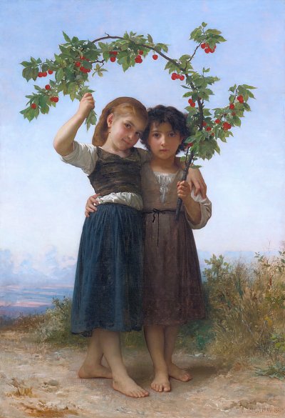 La Branche de Cerisier von William Adolphe Bouguereau als Kunstdruck auf Leinwand