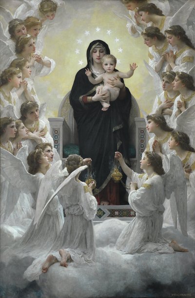 La Vierge aux anges von William Adolphe Bouguereau als Kunstdruck auf Leinwand