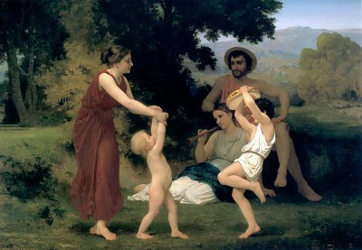 La pastorale des loisirs von William Adolphe Bouguereau als Kunstdruck auf Leinwand