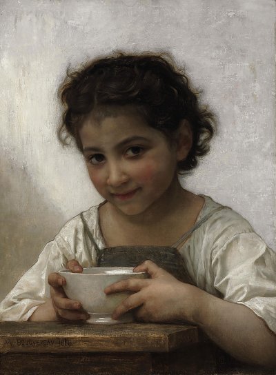 La soupe au lait von William Adolphe Bouguereau als Kunstdruck auf Leinwand