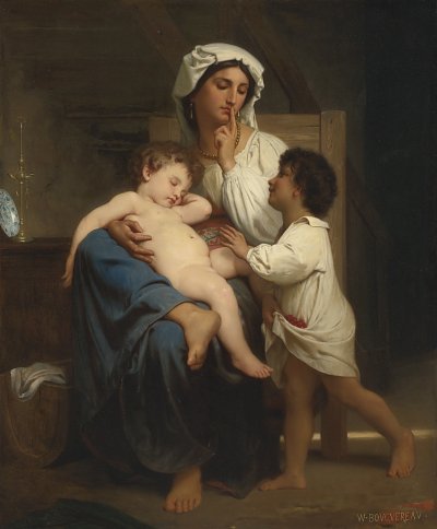 Le sommeil von William Adolphe Bouguereau als Kunstdruck auf Leinwand