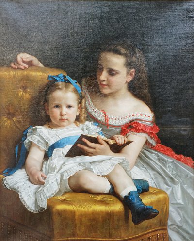 Portrait d Eva et Frances Johnston von William Adolphe Bouguereau als Kunstdruck auf Leinwand