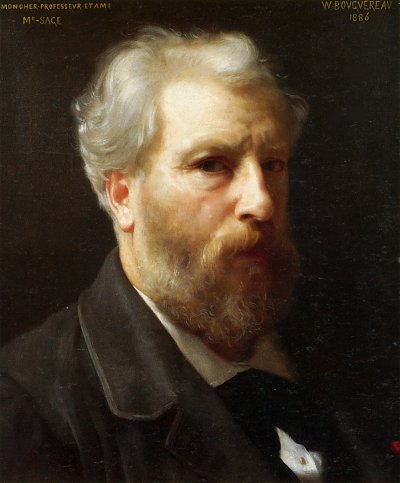 Self Portrait Presented To M Sage von William Adolphe Bouguereau als Kunstdruck auf Leinwand