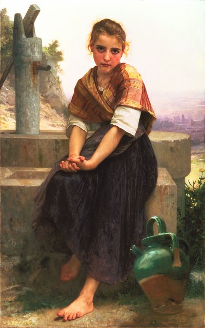 The Broken Pitcher von William Adolphe Bouguereau als Kunstdruck auf Leinwand