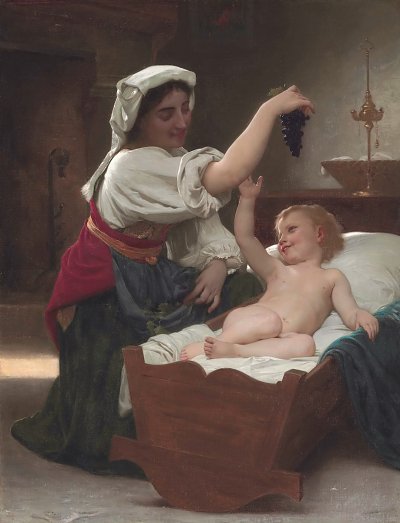 The Bunch Of Grapes von William Adolphe Bouguereau als Kunstdruck auf Leinwand