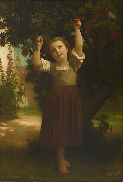 The Cherry Picker von William Adolphe Bouguereau als Kunstdruck auf Leinwand
