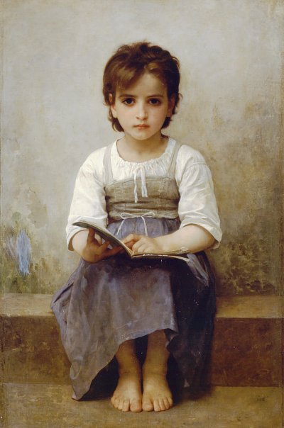 The Difficult Lesson von William Adolphe Bouguereau als Kunstdruck auf Leinwand