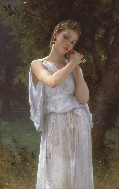 The Earrings von William Adolphe Bouguereau als Kunstdruck auf Leinwand