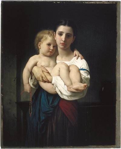 The Elder Sister von William Adolphe Bouguereau als Kunstdruck auf Leinwand