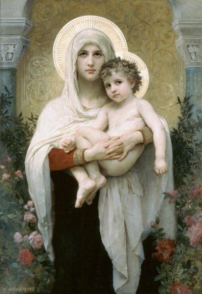 The Madonna of the Roses von William Adolphe Bouguereau als Kunstdruck auf Leinwand