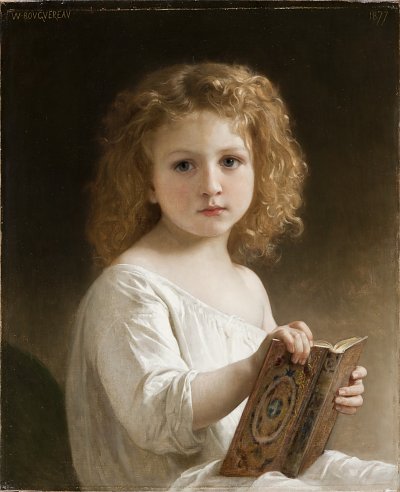 The Story Book von William Adolphe Bouguereau als Kunstdruck auf Leinwand