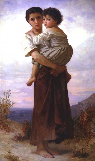 Young Gypsies von William Adolphe Bouguereau als Kunstdruck auf Leinwand