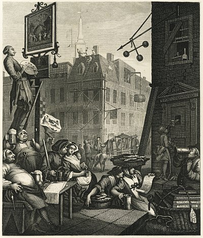Beer Street von William Hogarth als Kunstdruck auf Leinwand
