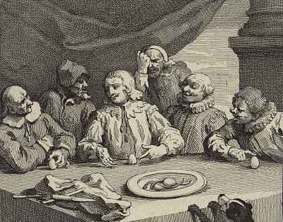 Columbus Breaking the Egg von William Hogarth als Kunstdruck auf Leinwand