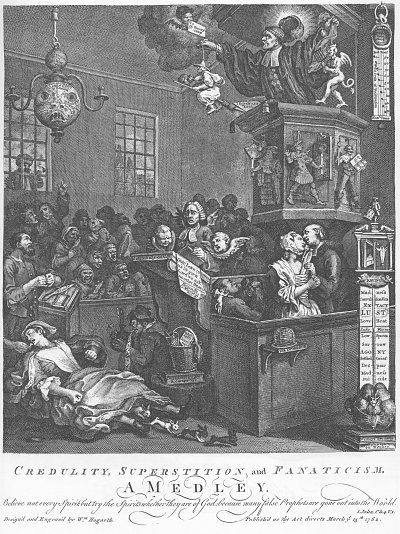 Credulity Superstition and Fanaticism von William Hogarth als Kunstdruck auf Leinwand