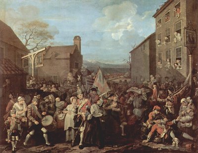 Der Marsch nach Finchley von William Hogarth als Kunstdruck auf Leinwand
