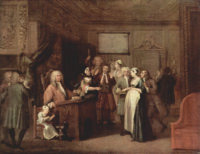 Die Denunziation von William Hogarth als Kunstdruck auf Leinwand