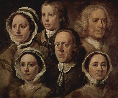 Die Dienstboten des Malers von William Hogarth als Kunstdruck auf Leinwand