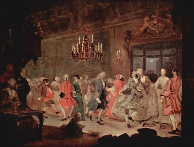 Glueckliche Hochzeit von William Hogarth als Kunstdruck auf Leinwand