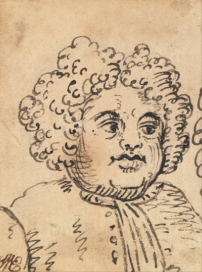 Grotesque Male Head von William Hogarth als Kunstdruck auf Leinwand