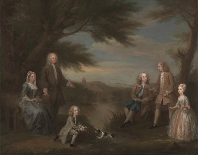 John and Elizabeth Jeffreys and Their Children von William Hogarth als Kunstdruck auf Leinwand