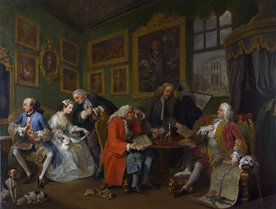 Marriage A la Mode 1 The Marriage Settlement von William Hogarth als Kunstdruck auf Leinwand