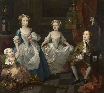 Portraet der Graham Kinder von William Hogarth als Kunstdruck auf Leinwand