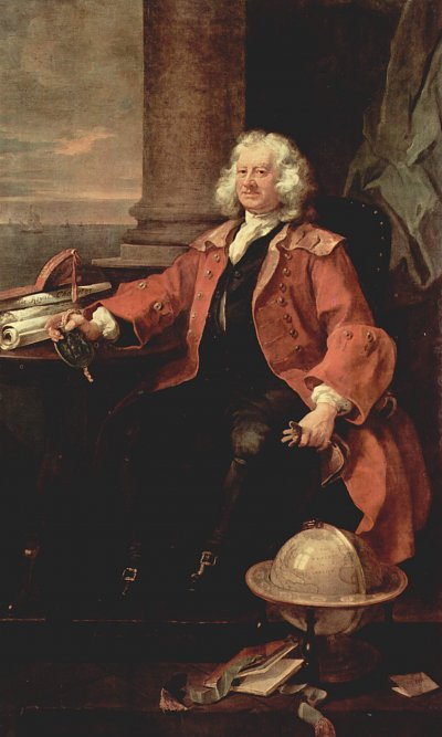 Portraet des Captain Thomas Coram von William Hogarth als Kunstdruck auf Leinwand