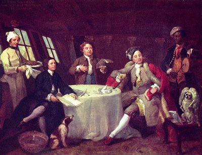 Portraet des Lord George Graham in seiner Kajuete von William Hogarth als Kunstdruck auf Leinwand