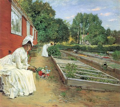 Die Gaertnerei von William Merritt Chase als Kunstdruck auf Leinwand