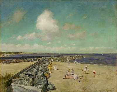 Morning at Breakwater Shinnecock c.1897 von William Merritt Chase als Kunstdruck auf Leinwand