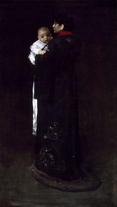 Mother and Child von William Merritt Chase als Kunstdruck auf Leinwand