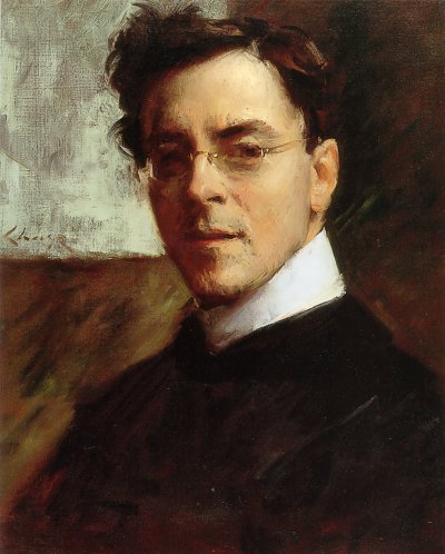 Portrait of Louis Betts von William Merritt Chase als Kunstdruck auf Leinwand