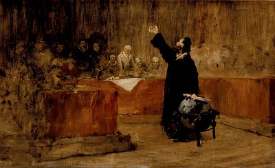 Sketch for a Picture Columbus before the Council of Salamanca von William Merritt Chase als Kunstdruck auf Leinwand