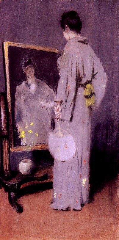 making her toilet von William Merritt Chase als Kunstdruck auf Leinwand