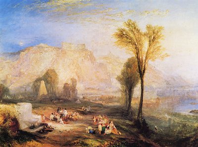 Ehrenbreitstein und Gruft von Marceau nach Byrons Childe Harold von William Turner als Kunstdruck auf Leinwand