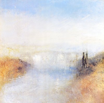 Ein von einem Huegel gesehener Fluss von William Turner als Kunstdruck auf Leinwand