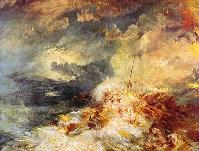 Feuer auf dem Meer von William Turner als Kunstdruck auf Leinwand