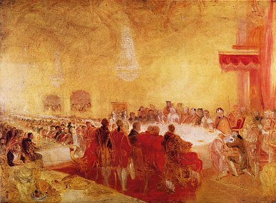George IV beim Bankett des Propstes im Parlamentshaus Edinburgh von William Turner als Kunstdruck auf Leinwand