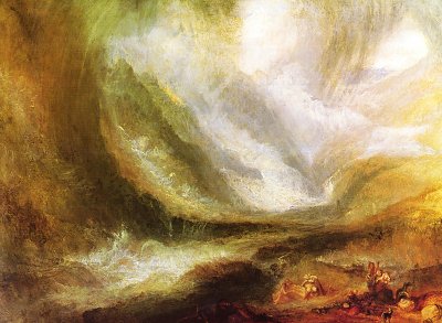 Schneesturm Lawine und ueberschwemmung eine Szene im oberen Val d Aouste Piemont von William Turner als Kunstdruck auf Leinwand