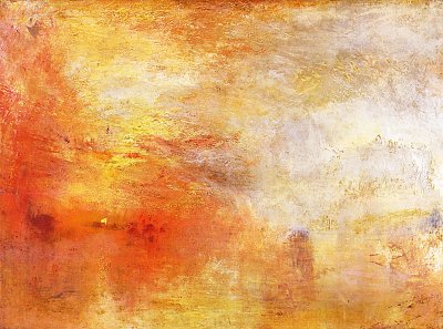 Sonnenuntergang ueber einem See von William Turner als Kunstdruck auf Leinwand