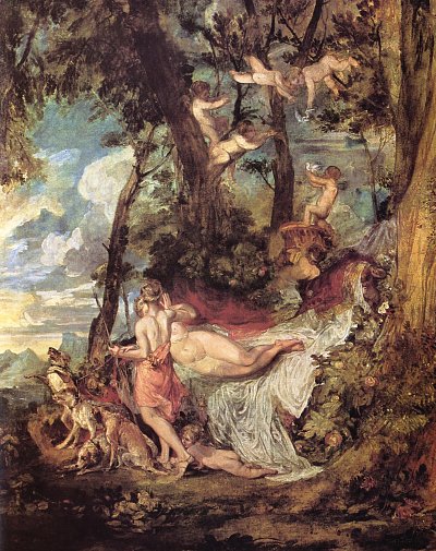 Venus und Adonis oder Adonis derzur Jagd aufbricht von William Turner als Kunstdruck auf Leinwand