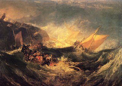 Wrack eines Transportschiffes von William Turner als Kunstdruck auf Leinwand