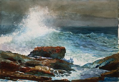 Incoming Tide Scarboro Maine von Winslow Homer als Kunstdruck auf Leinwand