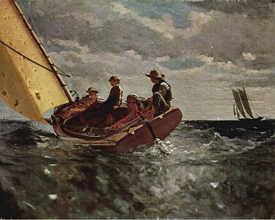Sailing von Winslow Homer als Kunstdruck auf Leinwand
